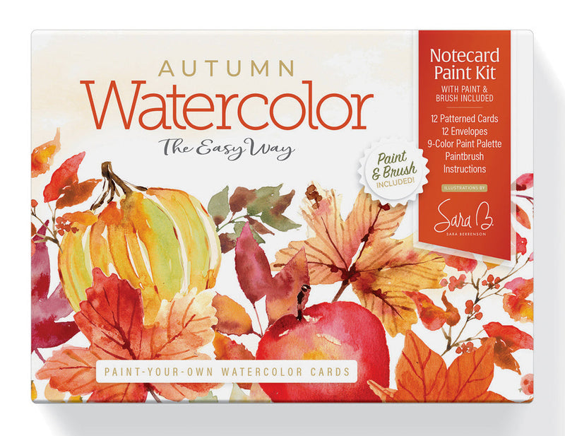 Watercolor the Easy Way Paint-Your-Own Watercolor Cards Autumn : Notecard Paint Kit with Paint and Brush Included