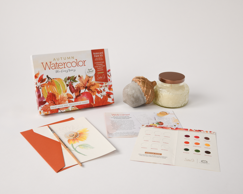Watercolor the Easy Way Paint-Your-Own Watercolor Cards Autumn : Notecard Paint Kit with Paint and Brush Included