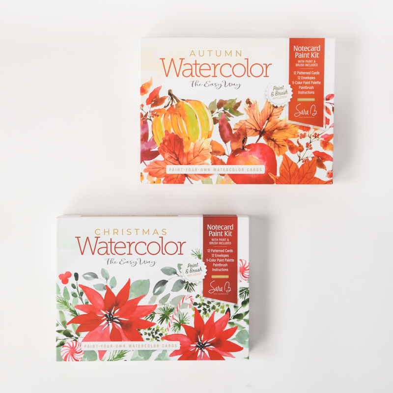 Watercolor the Easy Way Paint-Your-Own Watercolor Cards Autumn : Notecard Paint Kit with Paint and Brush Included