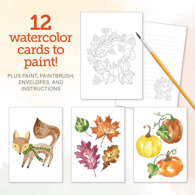 Watercolor the Easy Way Paint-Your-Own Watercolor Cards Autumn : Notecard Paint Kit with Paint and Brush Included