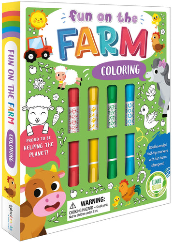 Fun on the Farm Coloring Set: with Double-Ended Stamp Markers