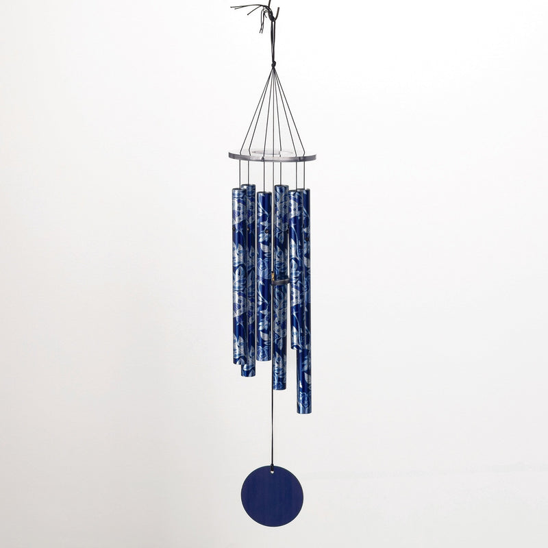 Acrylic Top UV Print Tube Blue Wind Chime