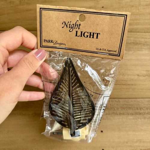 Leaf Night Light-Antique Brass