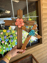 15"Lx11"W Crosses with Flowers, Set of 2