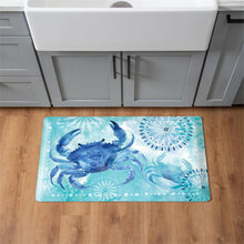 Blue Coastal Crab Anti Fatigue Kitchen Mat