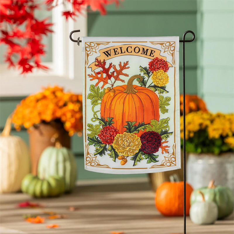 Vintage Welcome Autumn Applique Garden Flag