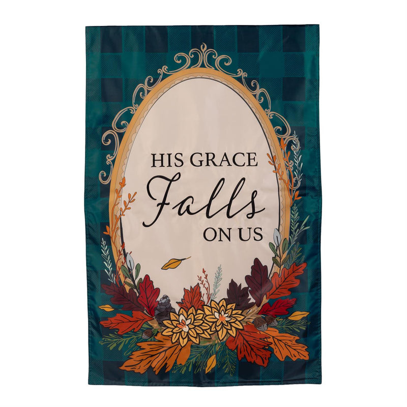 His Grace Falls On Us Applique House Flag