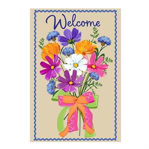 Wildflower Bouquet Applique Garden Flag
