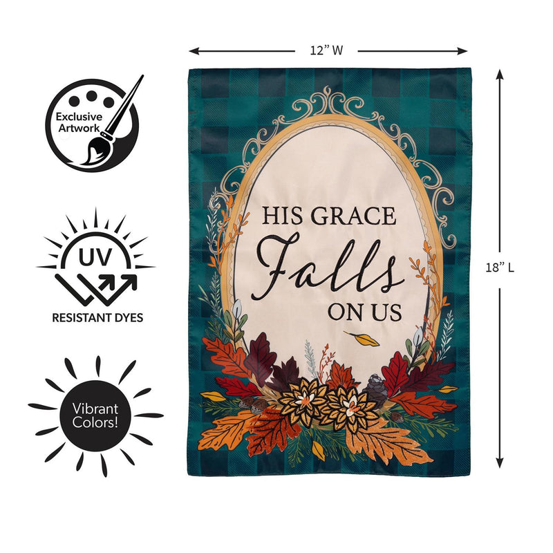 His Grace Falls On Us Applique Garden Flag