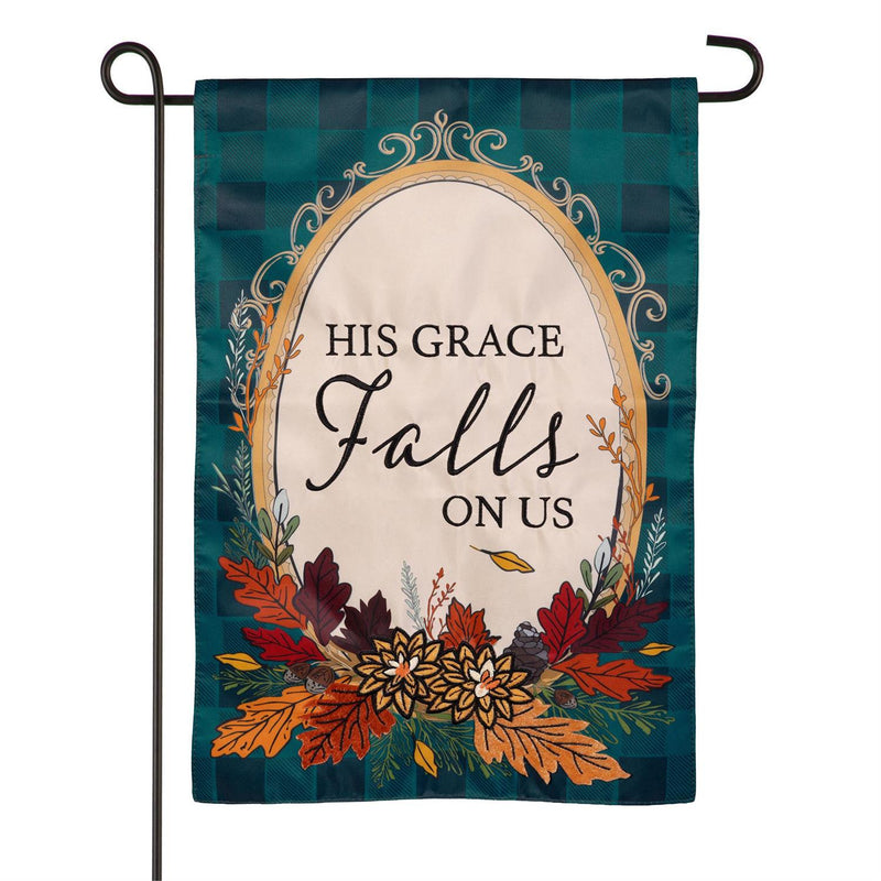 His Grace Falls On Us Applique Garden Flag