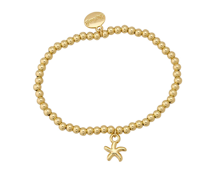 Sea Life Gold Ball Bracelet Star Fish Charm