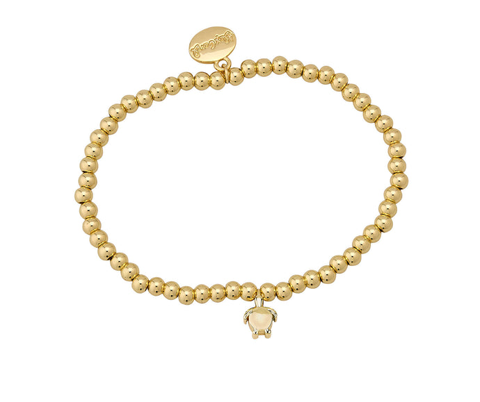 Sea Life Gold Ball Bracelet Turtle Charm