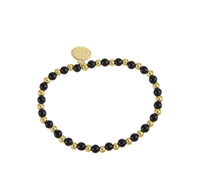 Glass Stone Bracelet Black