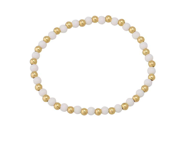 Glass Stone Bracelet White