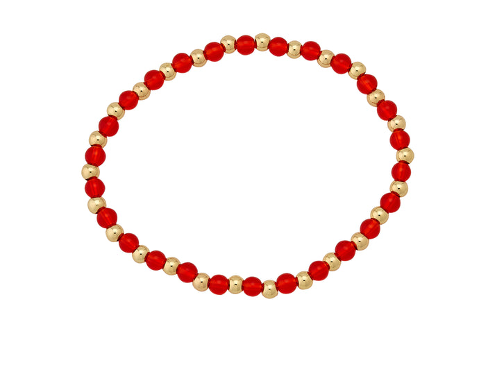 Glass Stone Bracelet Red