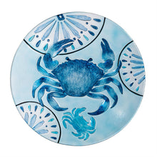 Coastal Blue Crab Glass Birdbath