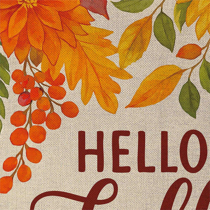 Fall Floral Bloom Burlap Garden Flag