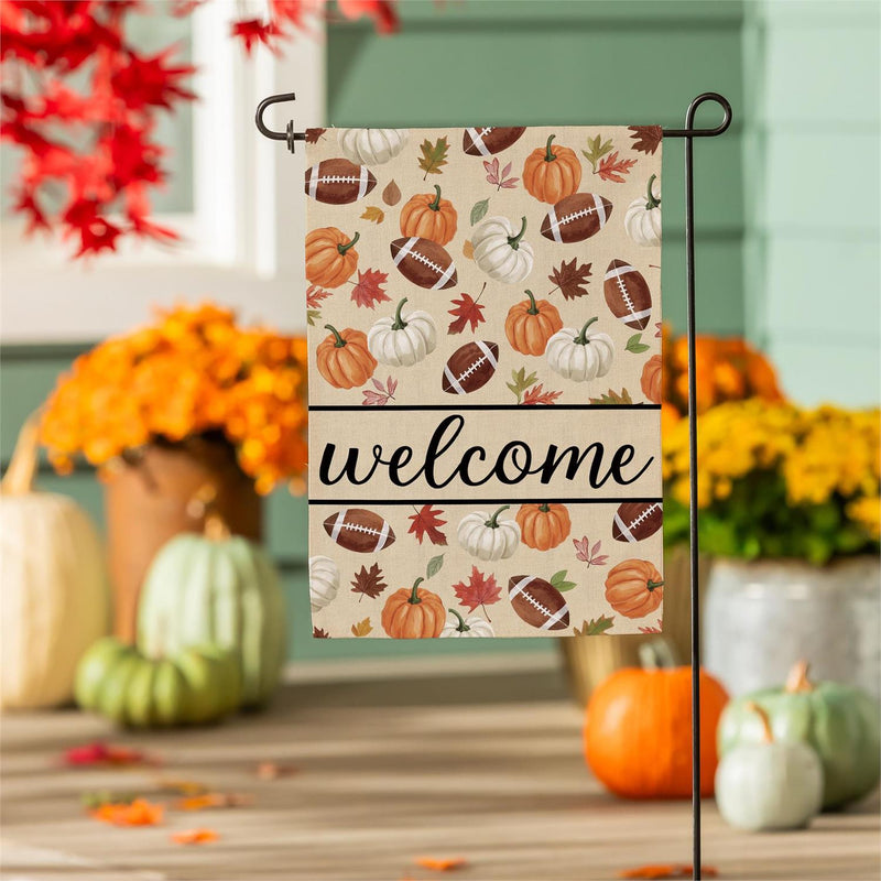 Game Day Welcome Burlap Garden Flag