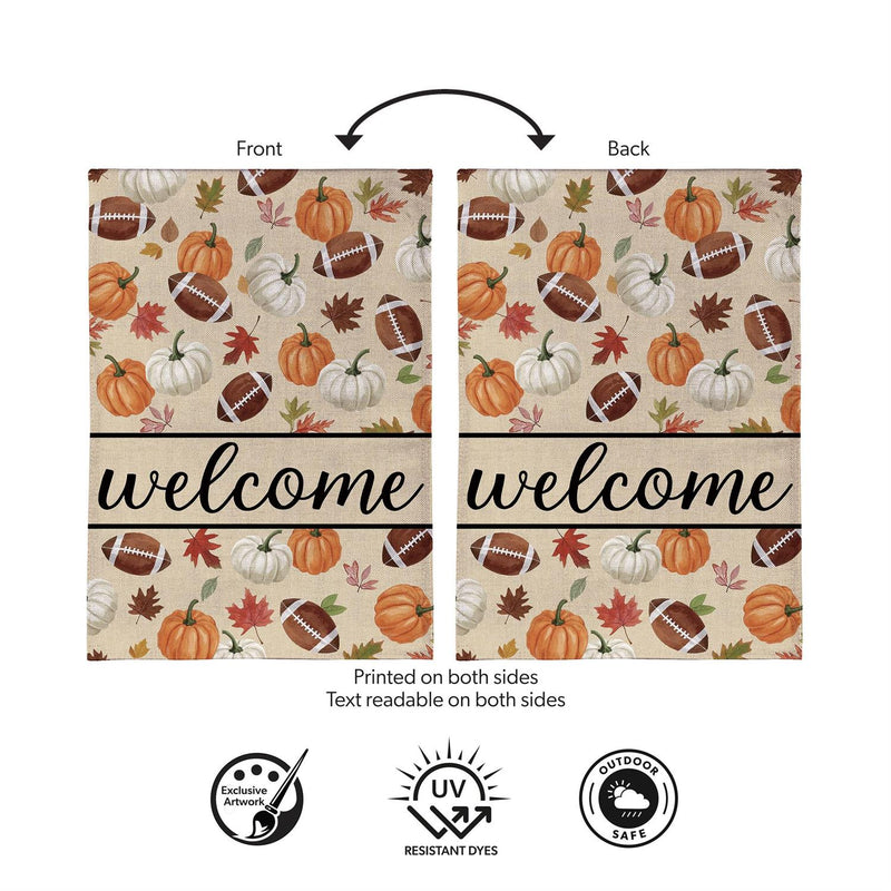 Game Day Welcome Burlap Garden Flag