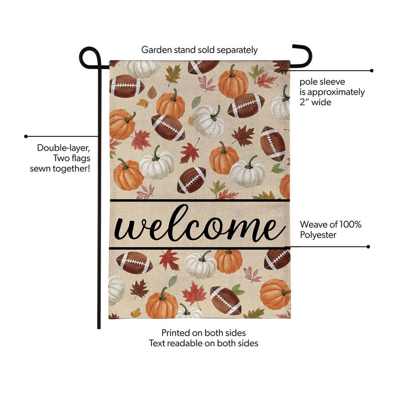 Game Day Welcome Burlap Garden Flag