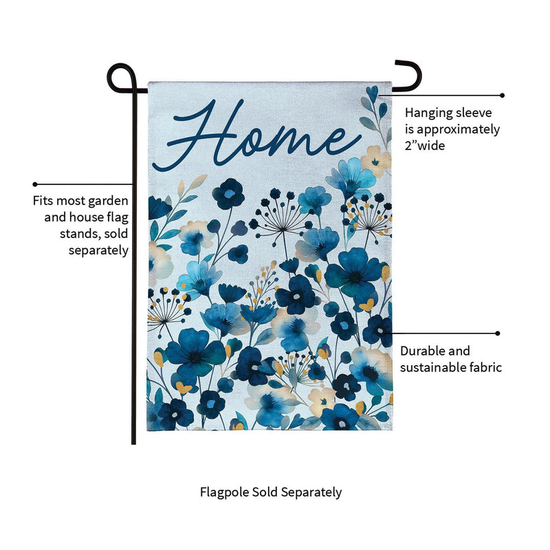 VivaStyle Gilded Meadow Burlap Garden Flag "Home"