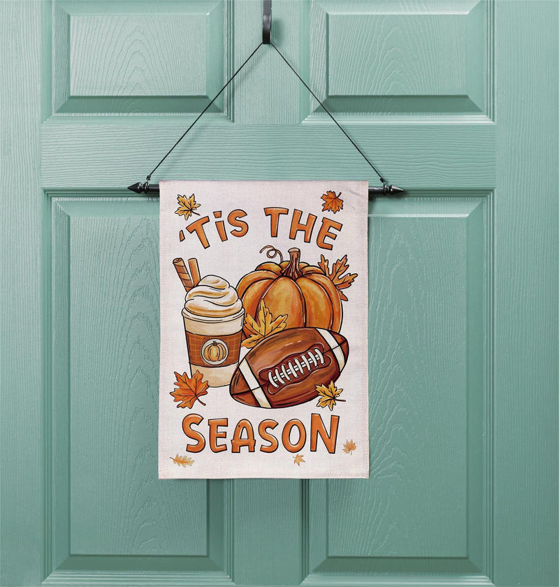 Fall Icon Season Burlap Garden Flag
