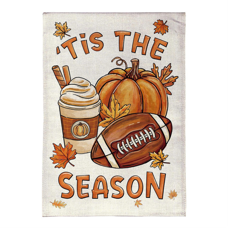 Fall Icon Season Burlap Garden Flag