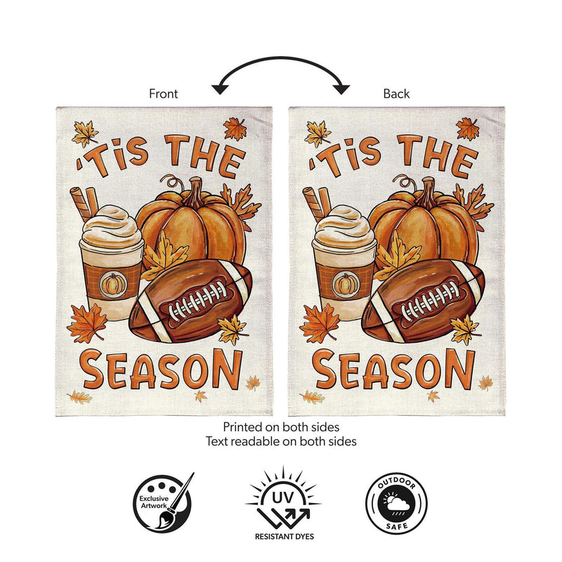Fall Icon Season Burlap Garden Flag