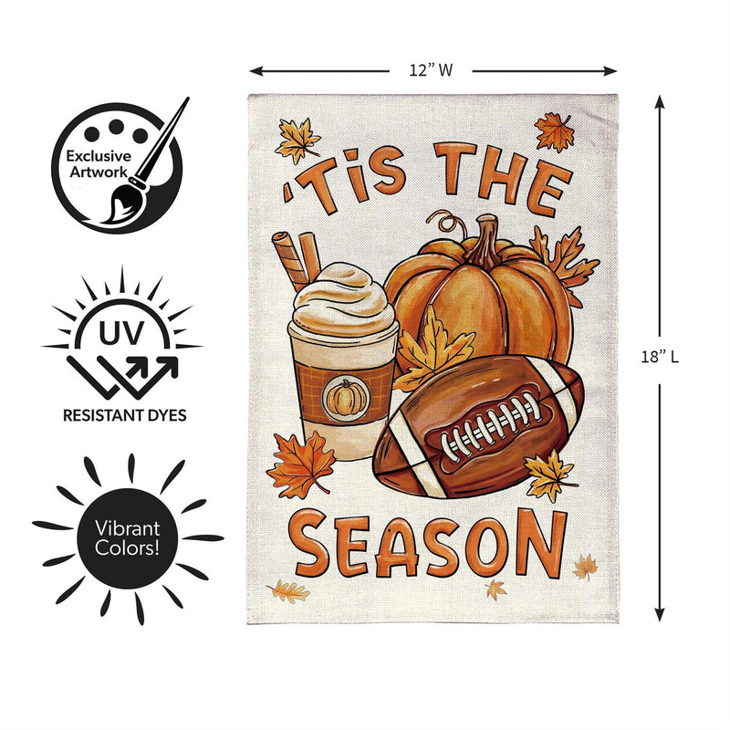 Fall Icon Season Burlap Garden Flag