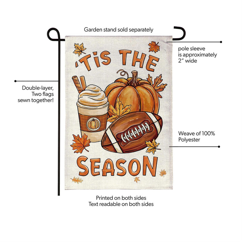 Fall Icon Season Burlap Garden Flag