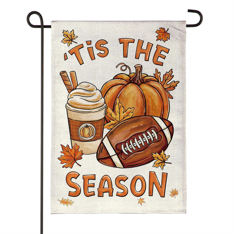 Fall Icon Season Burlap Garden Flag