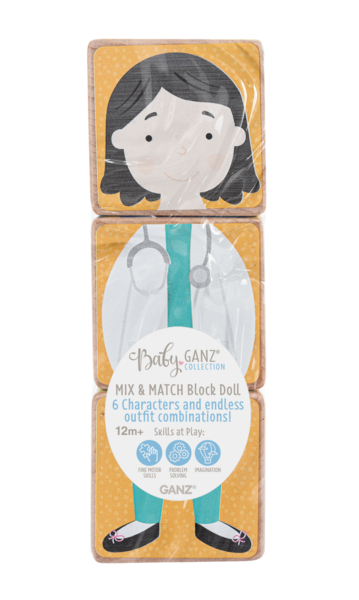 Wooden Block Doll (3 pc. set)