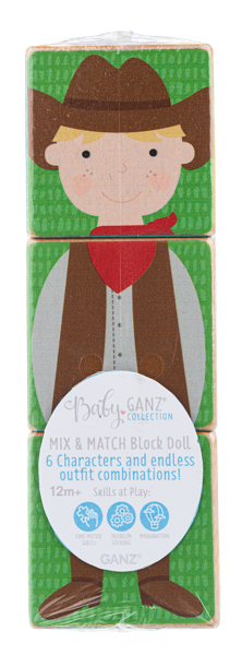 Wooden Block Doll (3 pc. set)