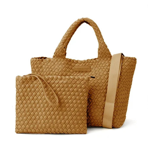 Classic Woven Tote in Camel