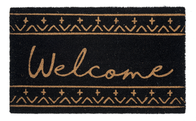 Black Welcome Doormat