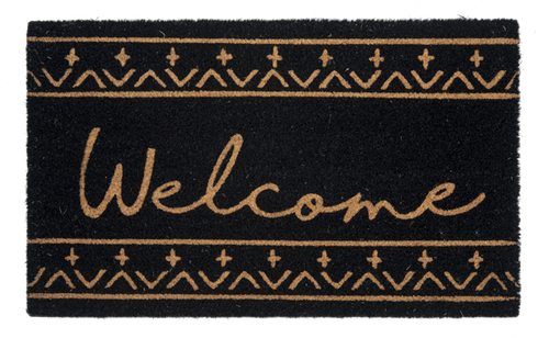 Black Welcome Doormat