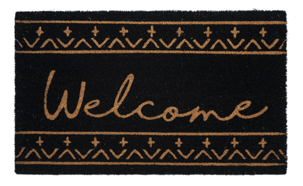 Black Welcome Doormat