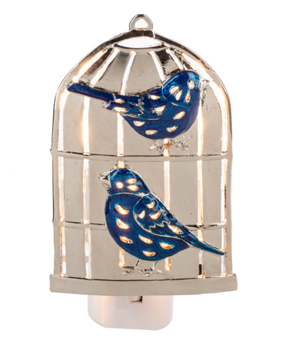 Blue Birds in Birdcage Night Light