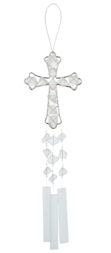 Sea Glass Cross Windchime