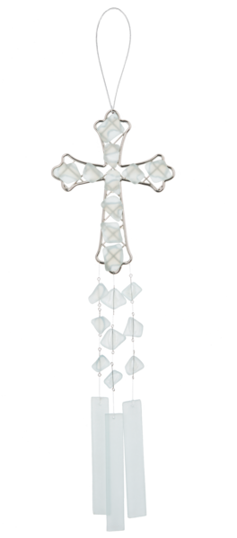 Sea Glass Cross Windchime