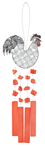 Sea Glass Rooster Windchime