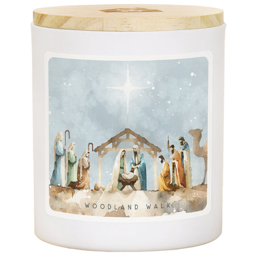 Watercolor Nativity Candle