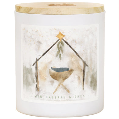 Manger Stable Art Candle