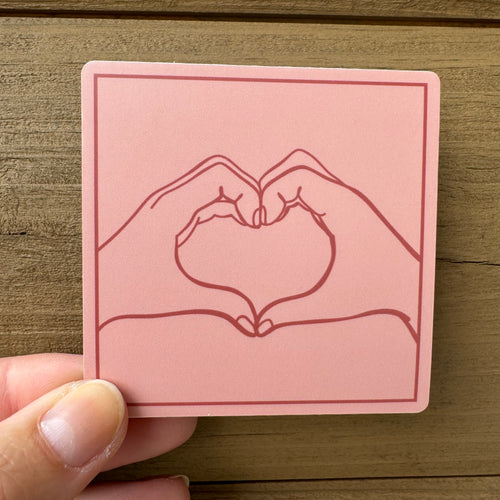 Heart Hands Square Sticker