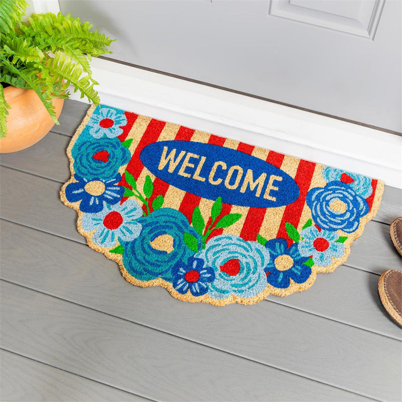 American Classic Floral Welcome Coir Mat