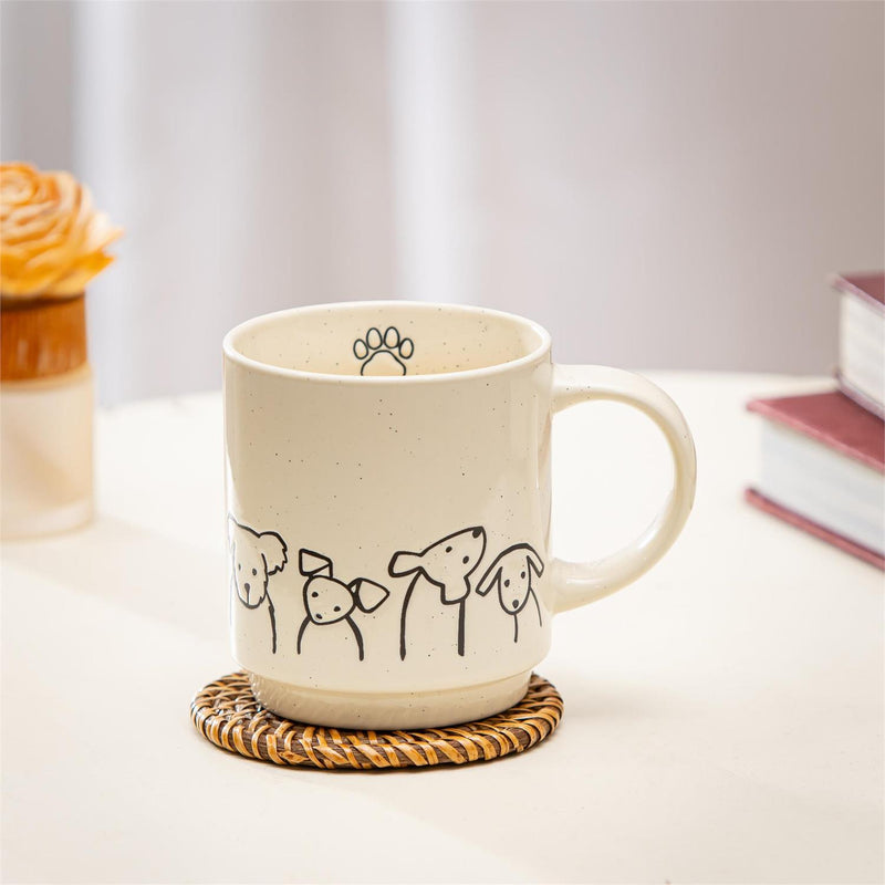 Pet Central Dog Coffee Cup Ceramic Artisanal, 14oz, Gift Box