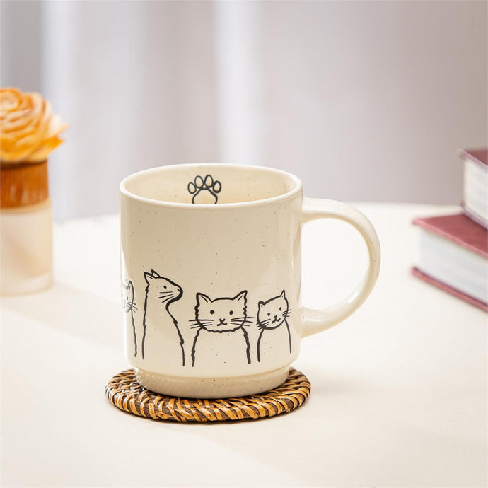 Pet Central Cat Coffee Cup Ceramic Artisanal, 14oz, Gift Box