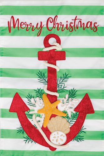 Applique-Christmas Anchor Garden Flag