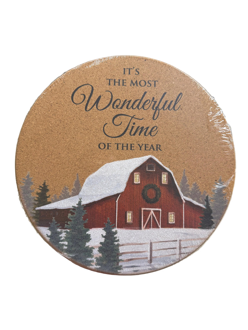 Classic Christmas Cork Trivet