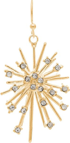 Gold Crystal Supernova Star Earring